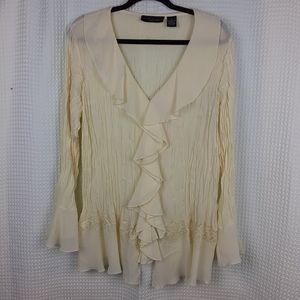 New York Design  Lace & Ruffle Sheer Blouse